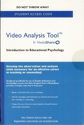 Video Analysis Tool for Introduction to Educational Psychology in MediaShare Standalone Access Card - . . Pearson Education,  Pearson Education