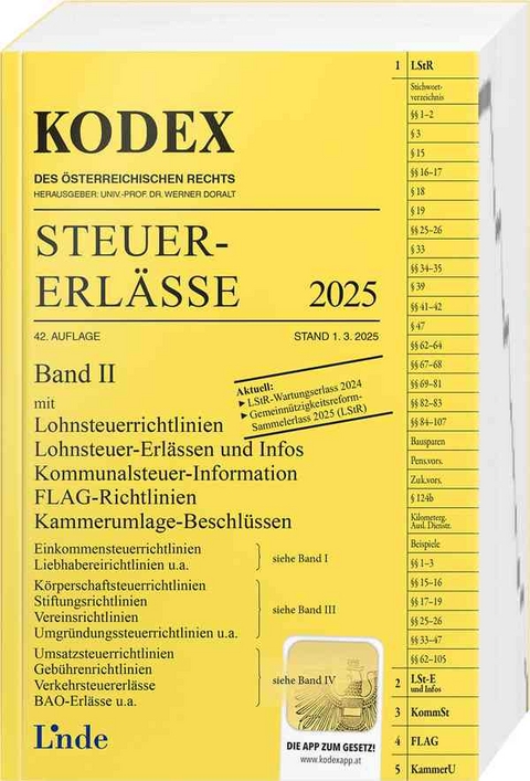 KODEX Steuer-Erl&auml;sse 2025, Band II - Elisabeth Titz-Fr&uuml;hmann