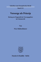 Vorsorge als Prinzip - Nico Halkenh&auml;user