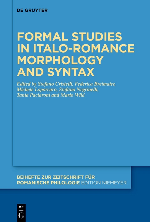 Formal studies in Italo-Romance morphology and syntax - 