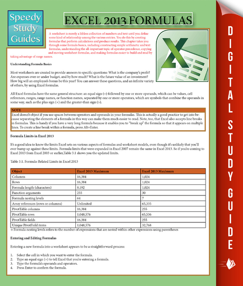 Excel 2013 Formulas - Speedy Publishing
