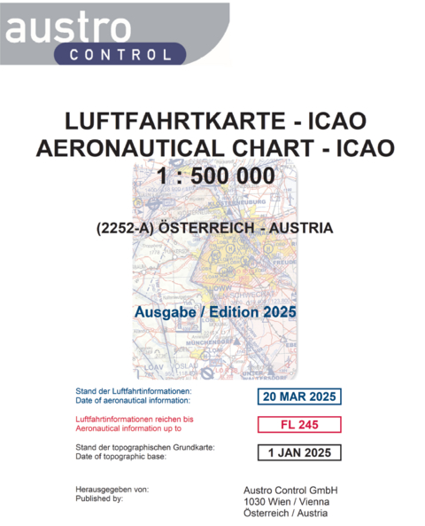Luftfahrtkarte - ICAO 1:500.000 (Ausgabe 2025; plan)