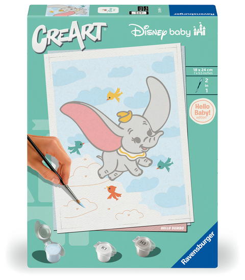 CreArt, Malen nach Zahlen Hello Baby Disney Baby - Dumbo