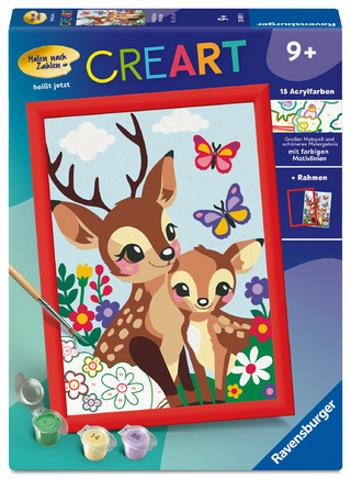 CreArt, Malen nach Zahlen Kinder - Fröhliche Hirsche