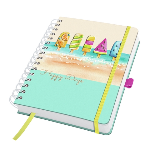 SIGEL JN655 Spiral-Notizbuch Jolie, ca. A5, dotted, pink, sandbraun, gelb, aquamarin