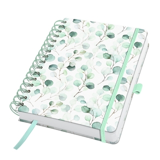 SIGEL JN656 Spiral-Notizbuch Jolie, ca. A5, blanko, hellgrün, mintgrün, weiß