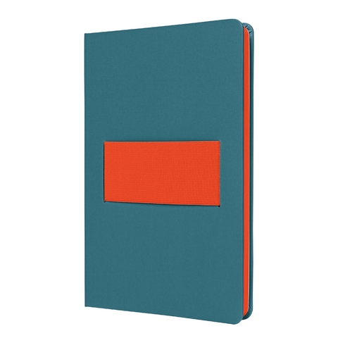 SIGEL LS205 Notizbuch Linescape, ca. A5, liniert, mittelblau, neon-orange