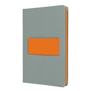 SIGEL LS200 Notizbuch Linescape, ca. A5, kariert, hellgrau, neon-orange