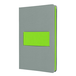 SIGEL LS201 Notizbuch Linescape, ca. A5, liniert, hellgrau, neon-grün