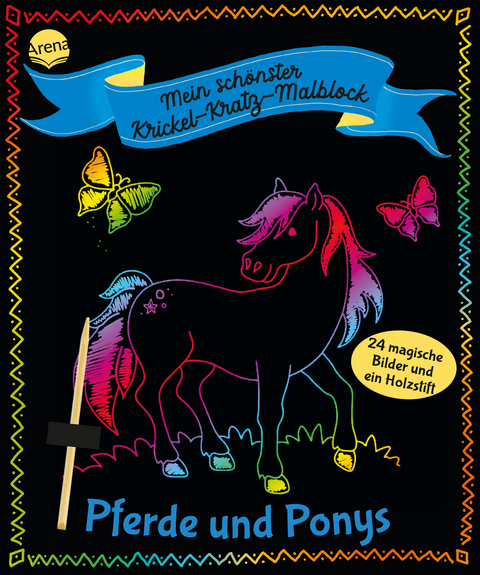 Mein sch&ouml;nster Krickel-Kratz-Malblock. Pferde und Ponys