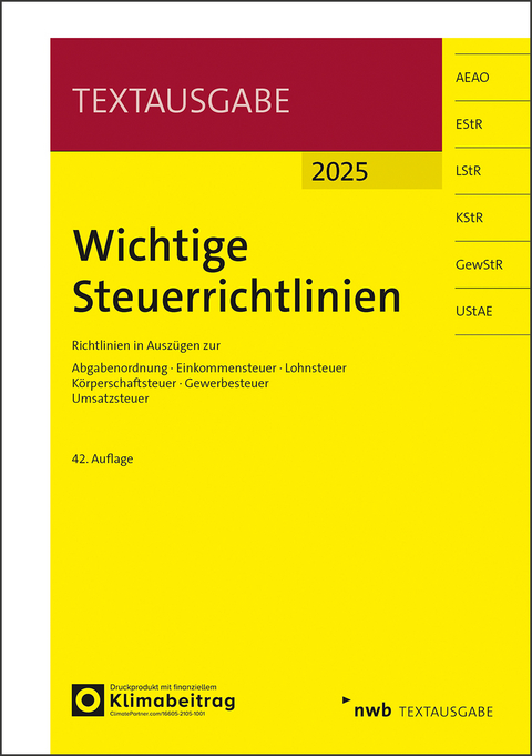 Wichtige Steuerrichtlinien