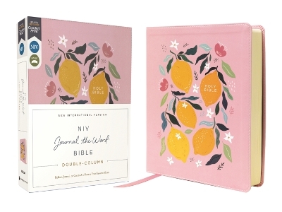 NIV, Journal the Word Bible (Perfect for Note-Taking), Double-Column, Leathersoft, Pink, Red Letter, Comfort Print -  Zondervan