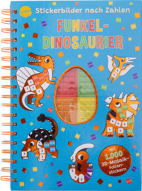 Stickerbilder nach Zahlen. Funkel-Dinosaurier (Mit 1.000 3D-Mosaik-Folienstickern)