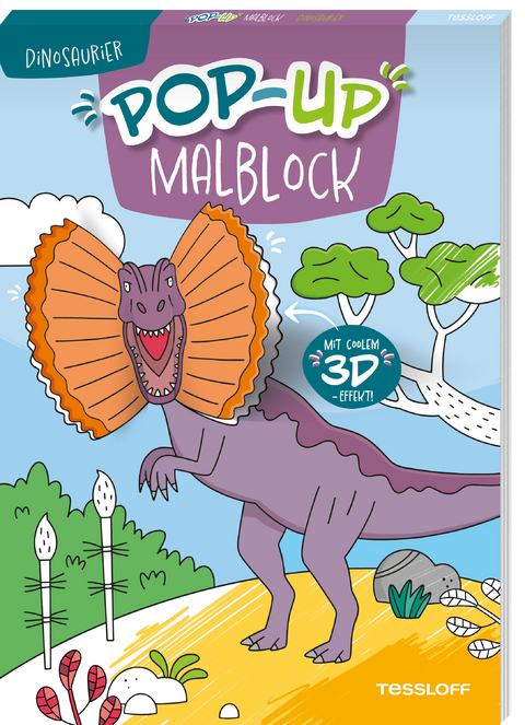 Pop-up Malblock. Dinosaurier
