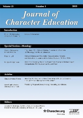 Journal of Character Education Vol 15 Issue 1 - 