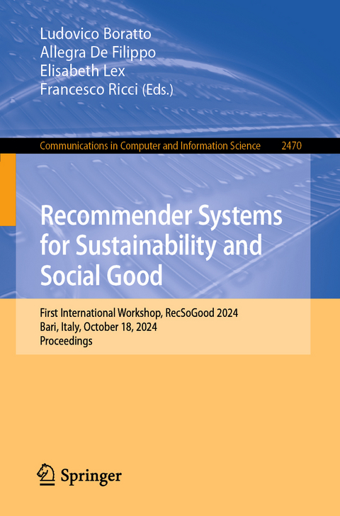 Recommender Systems for Sustainability and Social Good - 