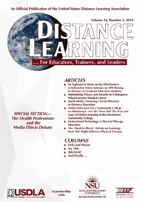 Distance Learning Vol 16 Issue 3 - 