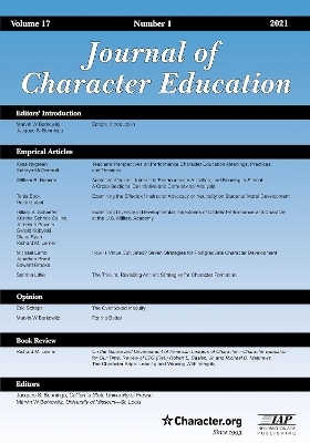 Journal of Character Education Vol 17 Issue 1