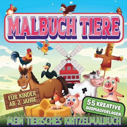 Malbuch Tiere - Mein tierisches Kritzelmalbuch - S&amp Inspirations Lounge;  L