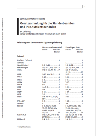 Gesetzsammlung für die Standesbeamten und ihre Aufsichtsbehörden