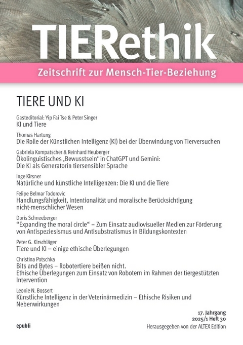 TIERethik (17. Jahrgang 2025/1) - ALTEX Edition