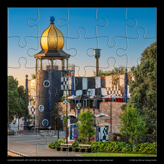 Hundertwasser Puzzle mit Grußkarte