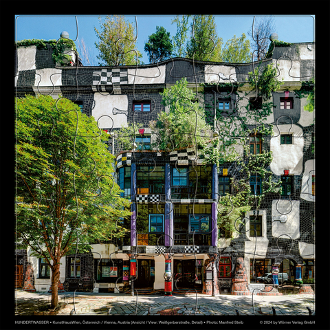Hundertwasser Puzzle mit Gru&szlig;karte - 