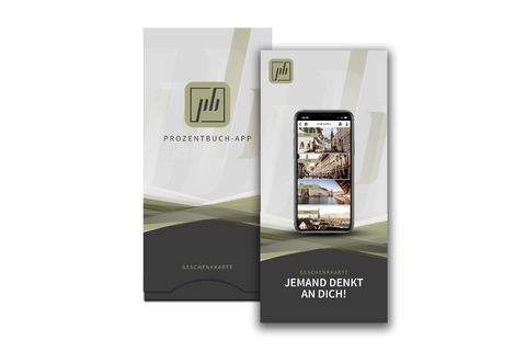 Geschenkkarte f&uuml;r 12 Monate digitales prozentbuch-Abo (gr&uuml;n)