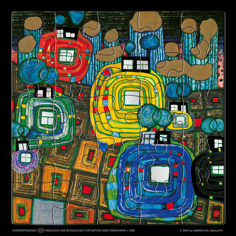Hundertwasser Puzzle mit Grußkarte - 