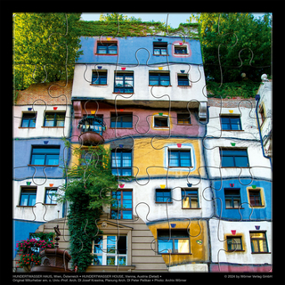 Hundertwasser Puzzle mit Grußkarte