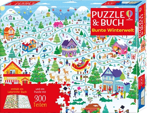 Puzzle & Buch: Bunte Winterwelt - Kate Nolan, Sam Smith