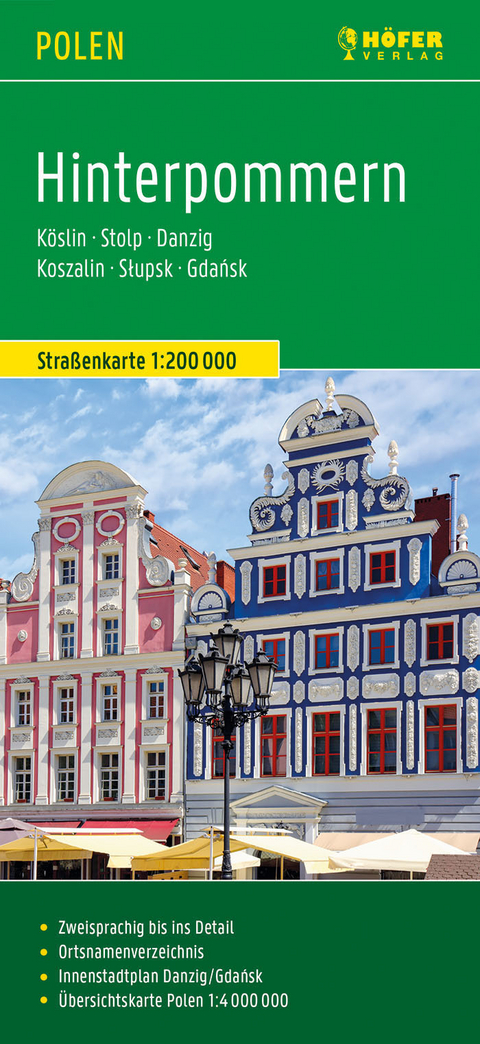 Hinterpommern, Stra&szlig;enkarte 1:200.000, H&ouml;fer Verlag