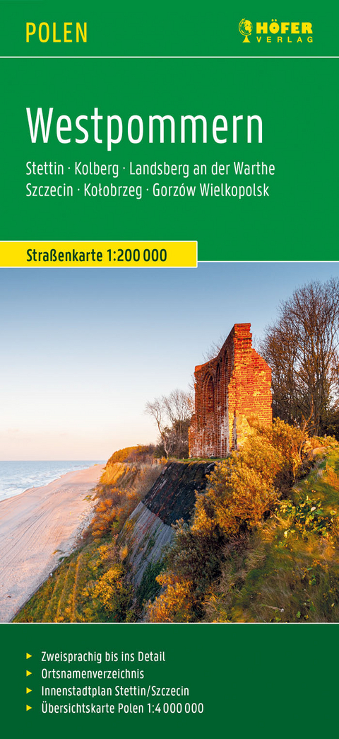 Westpommern, Stra&szlig;enkarte 1:200.000, H&ouml;fer Verlag