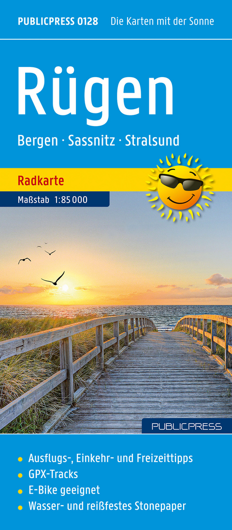 Rügen, Radkarte 1:85.000, Publicpress