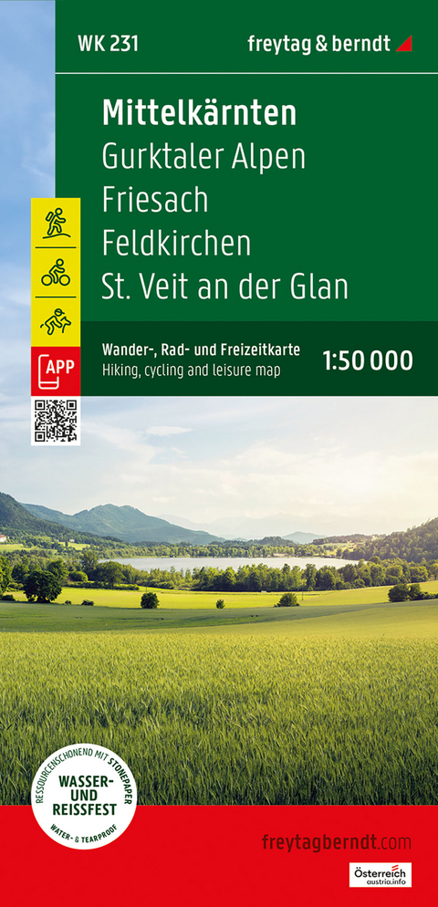 Mittelk&auml;rnten, Wander-, Rad- und Freizeitkarte 1:50.000, freytag & berndt, WK 231