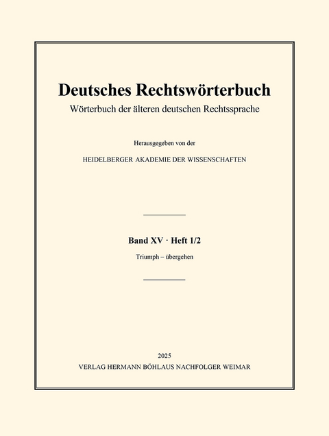 Deutsches Rechtsw&ouml;rterbuch - 