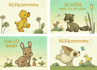 Mini-Grußkarten – Willkommen
