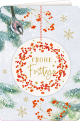Weihnachtskarte mit Anhänger – Frohe Festtage