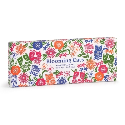 Blooming Cats Rubber Stamp Set -  Galison