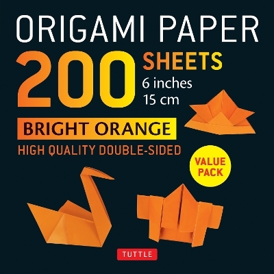 Origami Paper 200 sheets Bright Orange 6"&aacute; - 