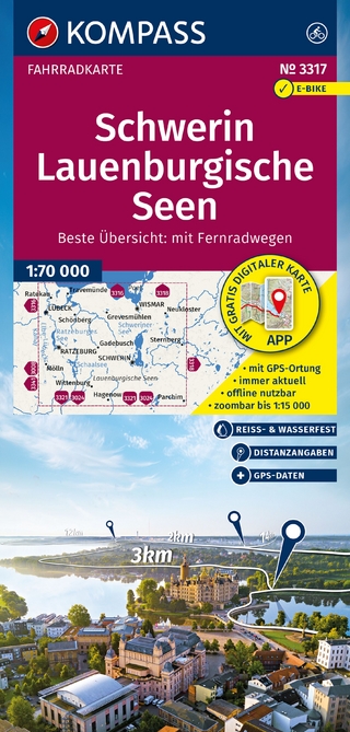 KOMPASS Fahrradkarte 3317 Schwerin, Lauenburgische Seen 1:70.000