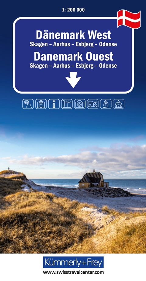 Kümmerly+Frey Regional-Strassenkarte Dänemark West 1:200.000