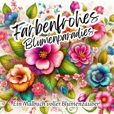 Farbenfrohes Blumenparadies - Ein Malbuch voller Blumenzauber! - Kathrin Merke