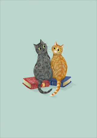 Postkarten Bücherkatzen Freundschaft (VE10)