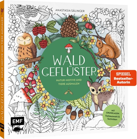 Waldgefl&uuml;ster &ndash; Natur-Motive und Tiere ausmalen - Anastasia S&auml;linger