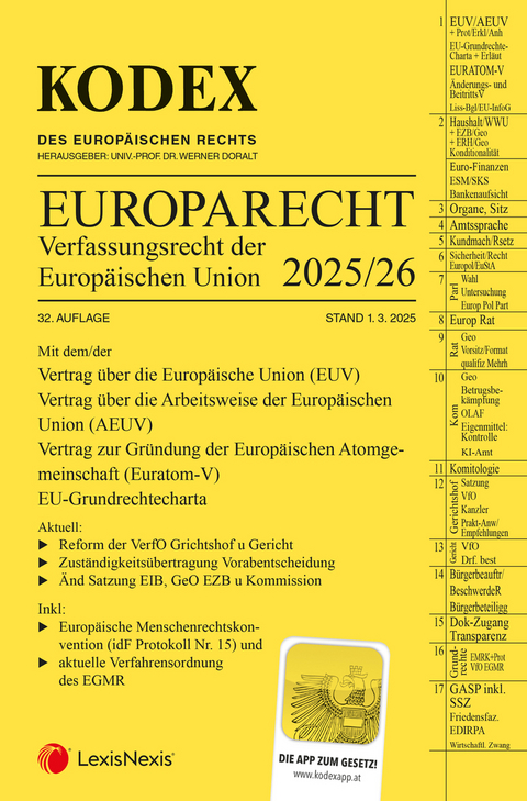 KODEX EU-Verfassungsrecht (Europarecht) 2025/26 - inkl. App - 