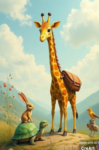 Eine kleine Giraffe auf großer Reise