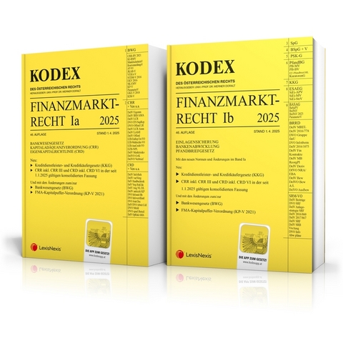 KODEX Finanzmarktrecht Band Ia + Ib 2025 - inkl. App - 