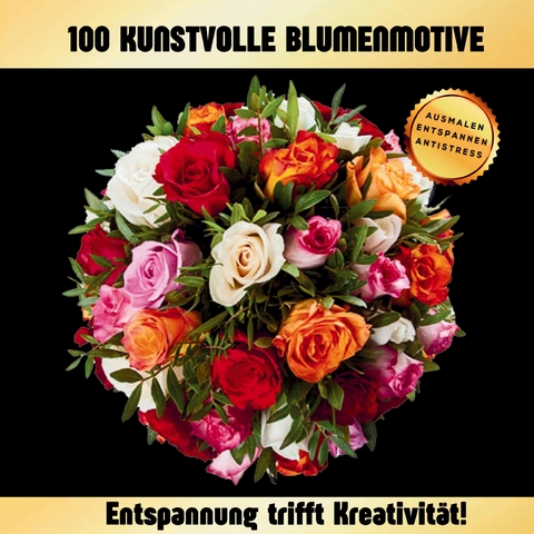 100 Blumen & Mandalas - Malbuch für Erwachsene - Inspirations Lounge