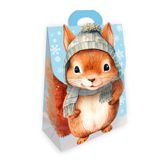 TRÖTSCH - Geschenktasche mit Verschluss Eichhörnchen Winter